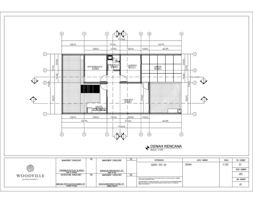 foto denah rumah tipe 50/112,5 perumahan Woodville Residence