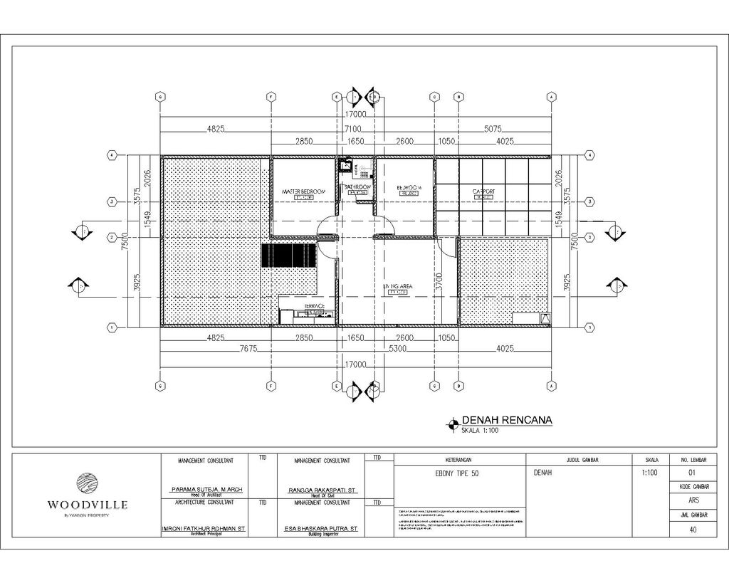 foto denah rumah tipe 50/127,5 perumahan Woodville Residence