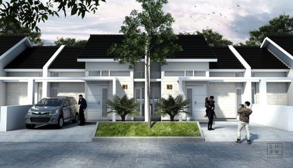 foto tampak rumah tipe 67 perumahan Mutiara Awangga