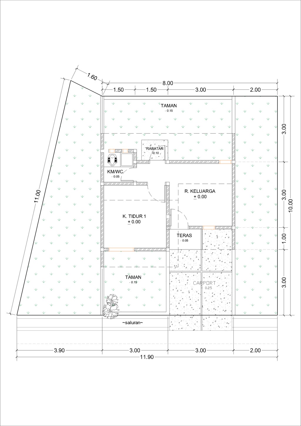 foto denah rumah tipe FB32B-6 (2023) perumahan Taman Tukmudal Indah II