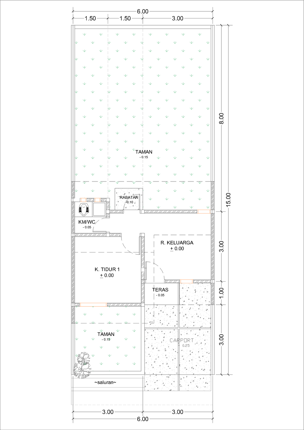 foto denah rumah tipe 22NV. perumahan Taman Tukmudal Indah II