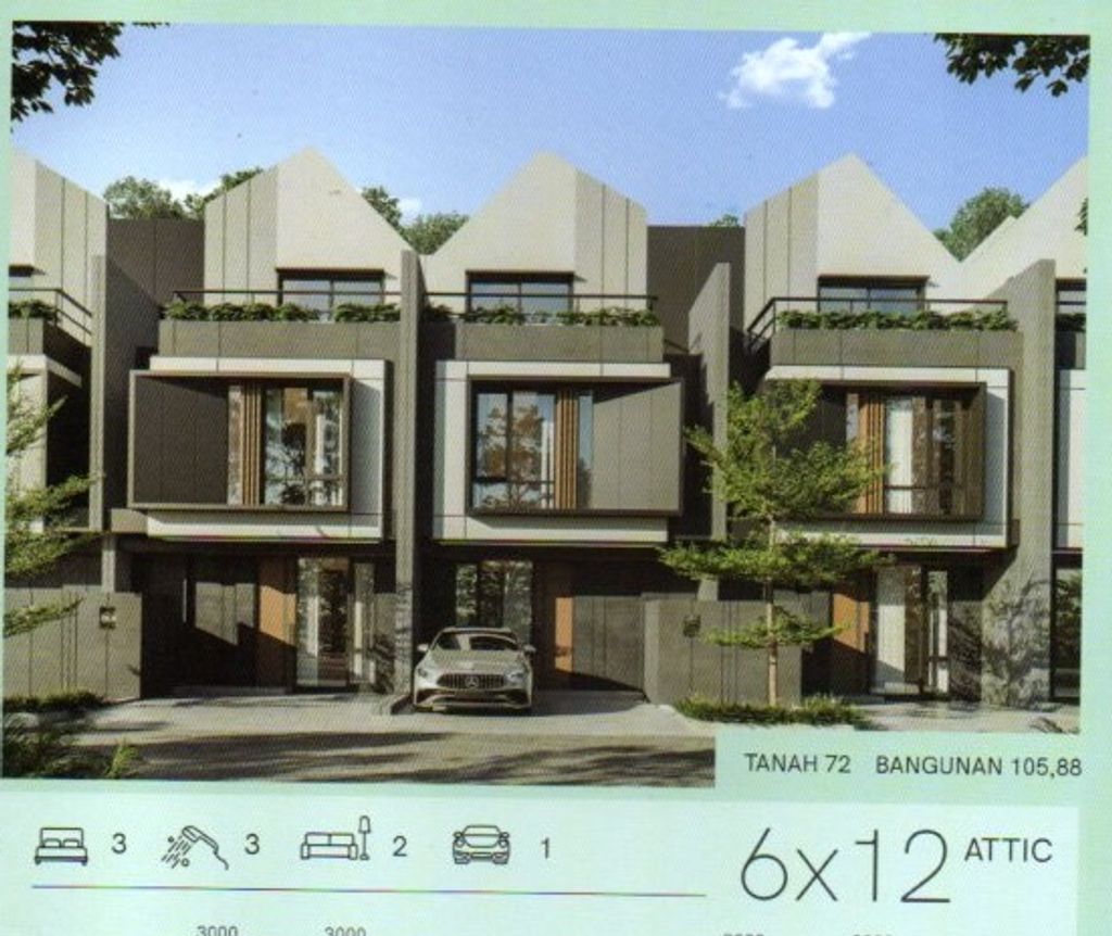 foto tampak rumah tipe RUMAH ( 6X12 Attic ) perumahan GRAND EASTERN