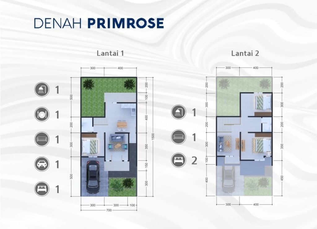 foto denah rumah tipe PRIMROSE perumahan PERUMAHAN GEMILANG HARVEST RESIDENCE