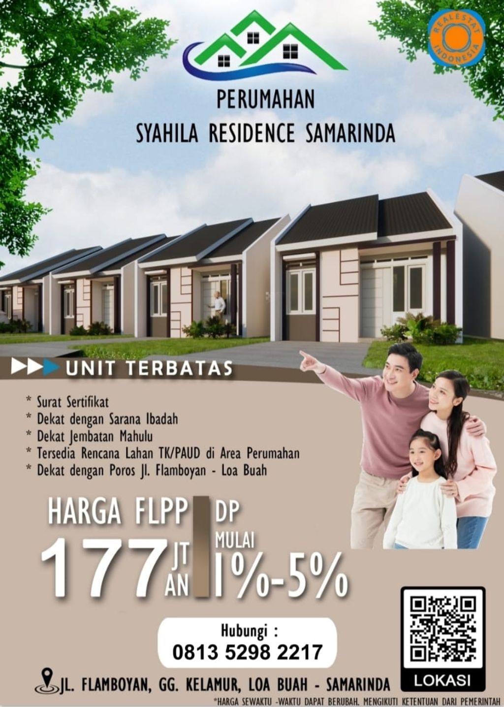 foto tampak rumah tipe Rumah Tapak perumahan Syahila Residence Samarinda