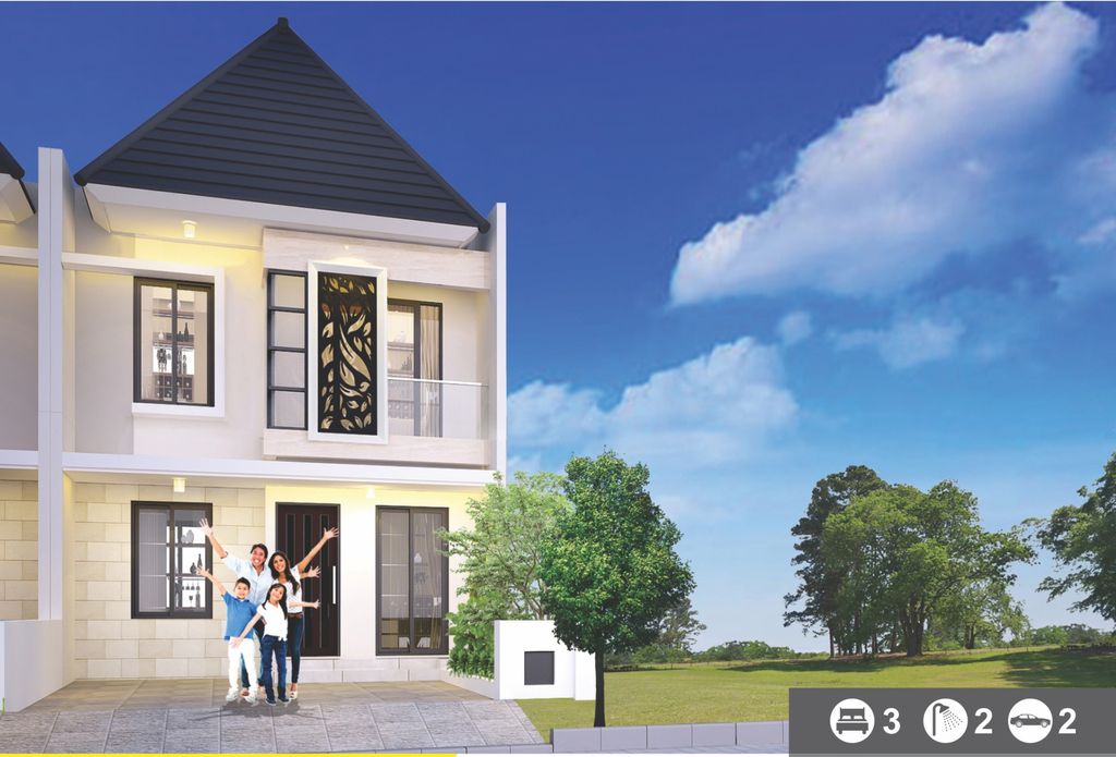 foto tampak rumah tipe NEW HAZELNUT POJOK (C4-8) perumahan NATURA RESIDENCES