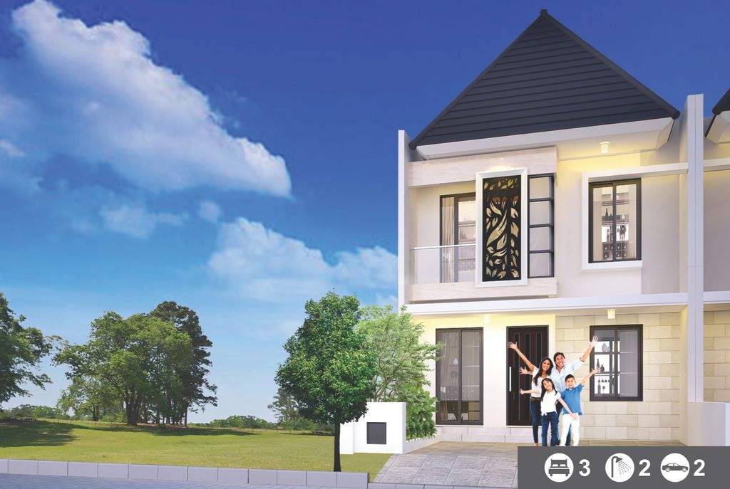 foto tampak rumah tipe NEW HAZELNUT POJOK (C5-8) perumahan NATURA RESIDENCES