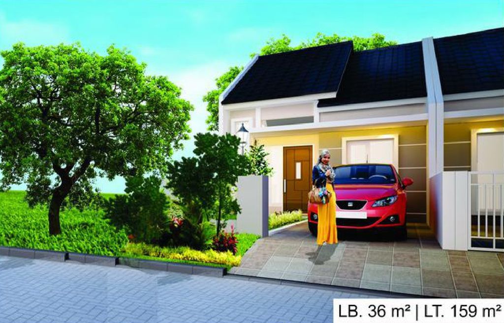foto tampak rumah tipe NEW EMERALD POJOK (997) perumahan HEAVENLAND PARK