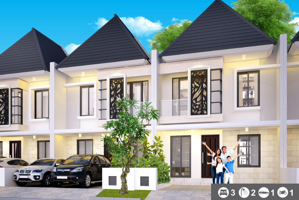 foto tampak rumah tipe NEW HAZELNUT KHUSUS (C3-7A) perumahan NATURA RESIDENCES
