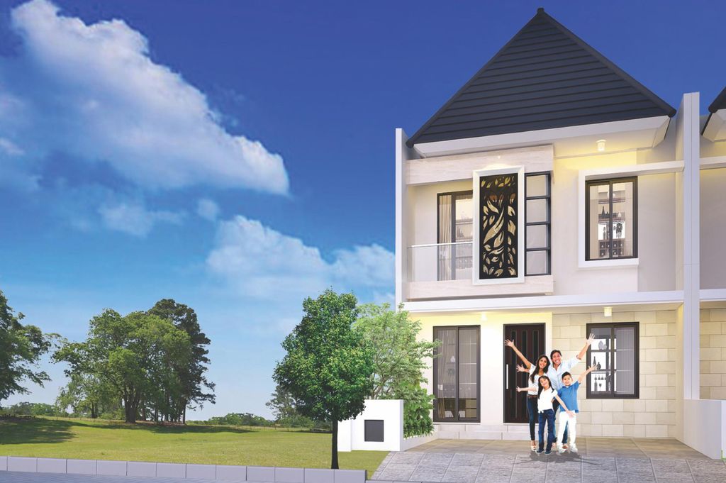 foto tampak rumah tipe NEW HAZELNUT POJOK (C3-8A) perumahan NATURA RESIDENCES