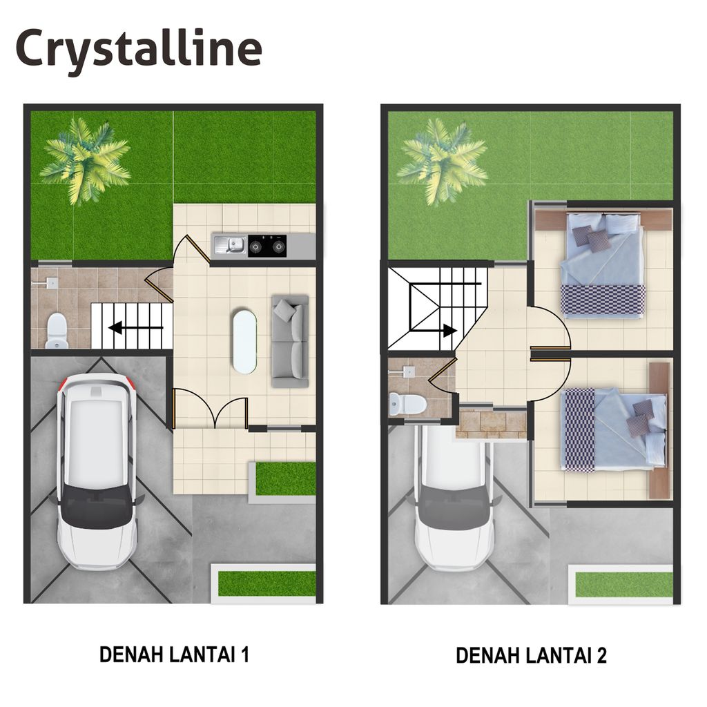 foto denah rumah tipe CRYSTALLINE perumahan Grand Arumba tahap 2 & 3