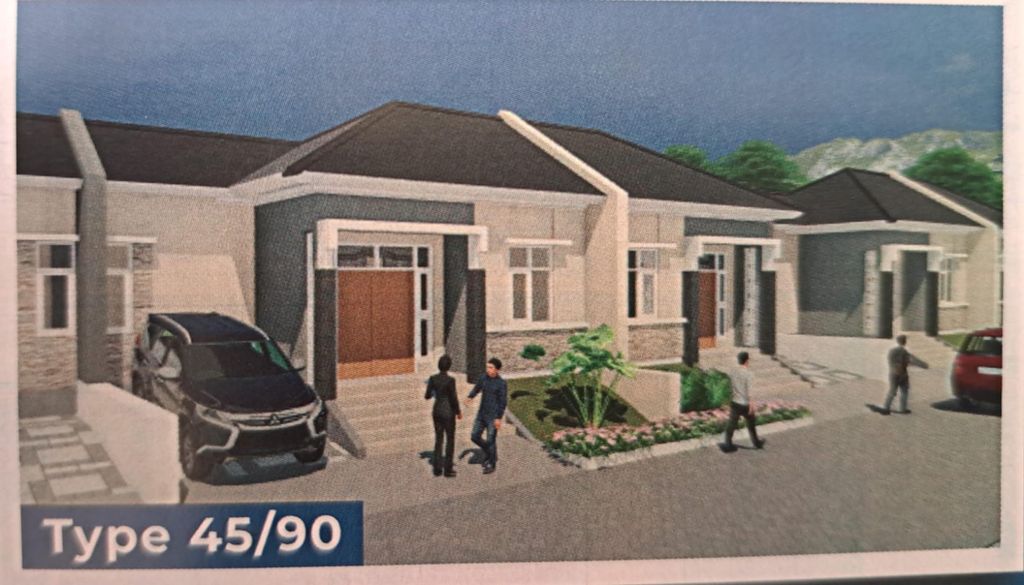 foto tampak rumah tipe 45/90 perumahan BUMI SELABINTANA