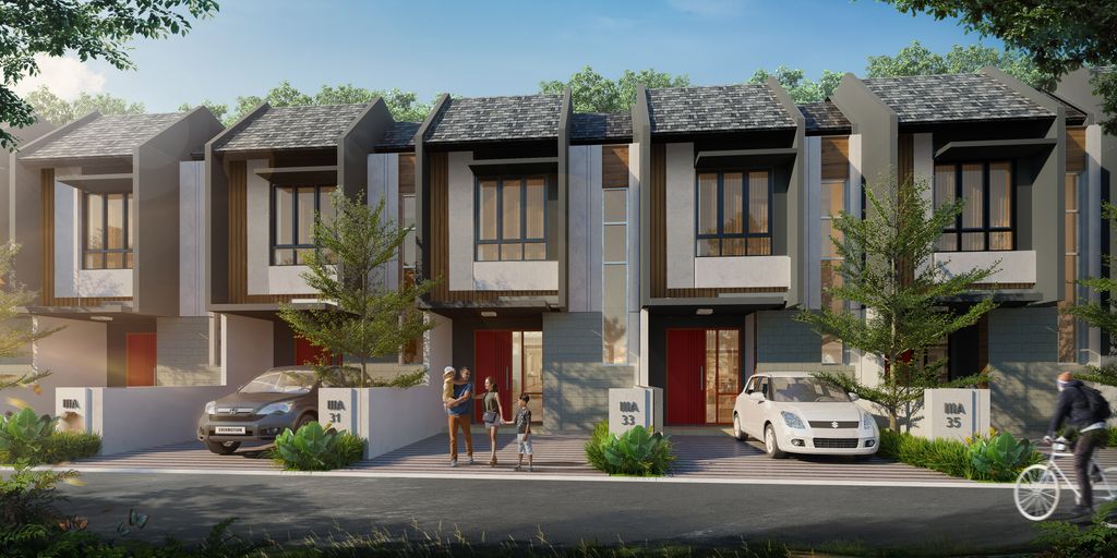 foto tampak rumah tipe WESTFIELD A 55 perumahan Metland Transyogi Cibubur
