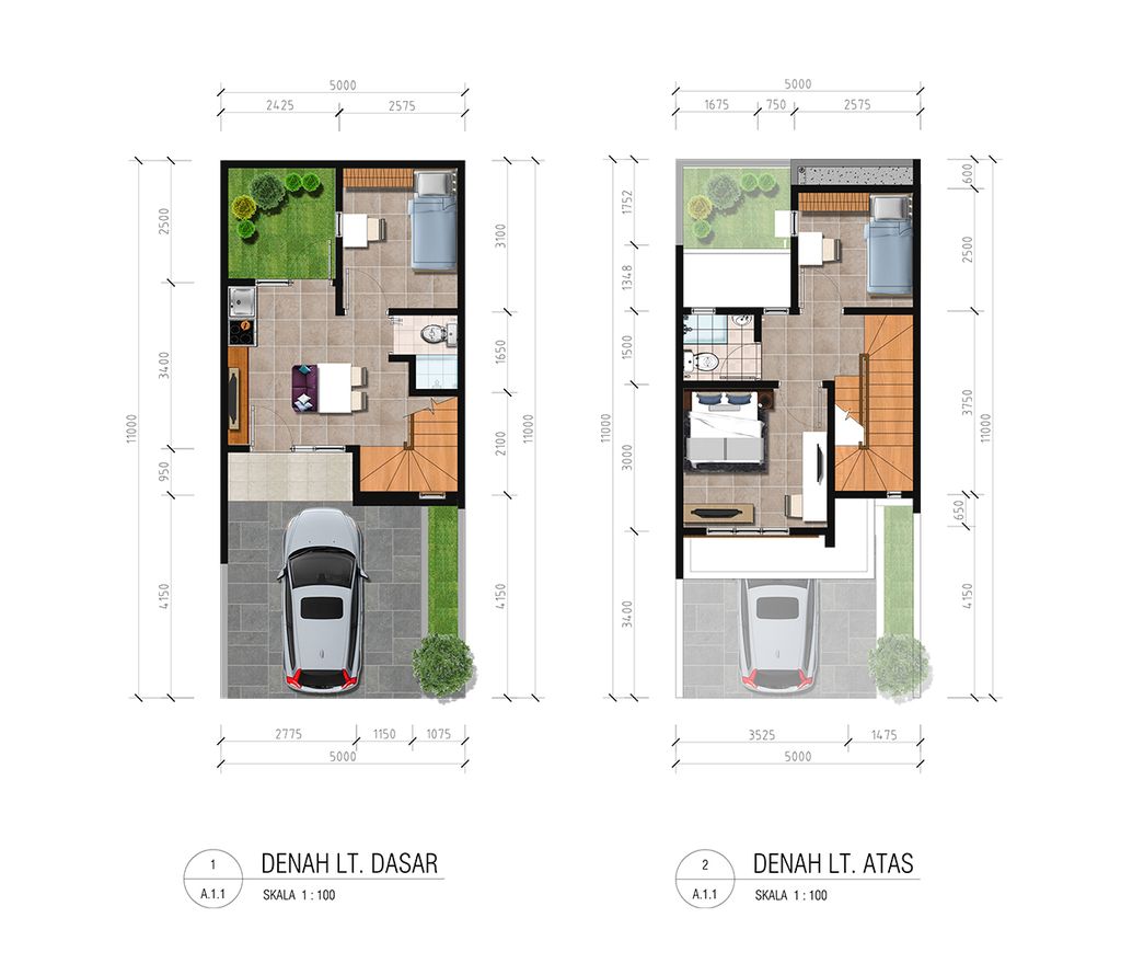 foto denah rumah tipe WESTFIELD A 55 perumahan Metland Transyogi Cibubur