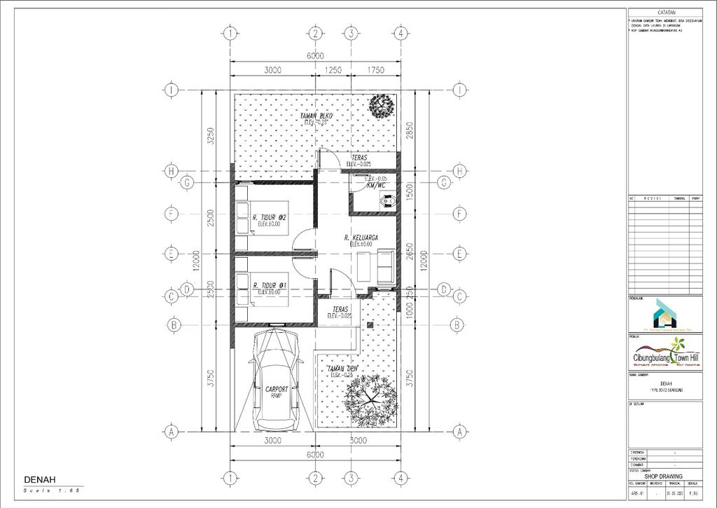 foto denah rumah tipe 30/72 komersil perumahan CITOH CLUSTER CITARUM CISADANE