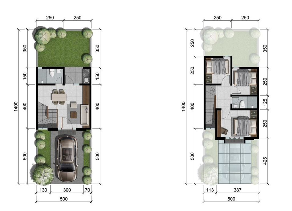 foto denah rumah tipe CYRUS perumahan CitraLand Driyorejo CBD