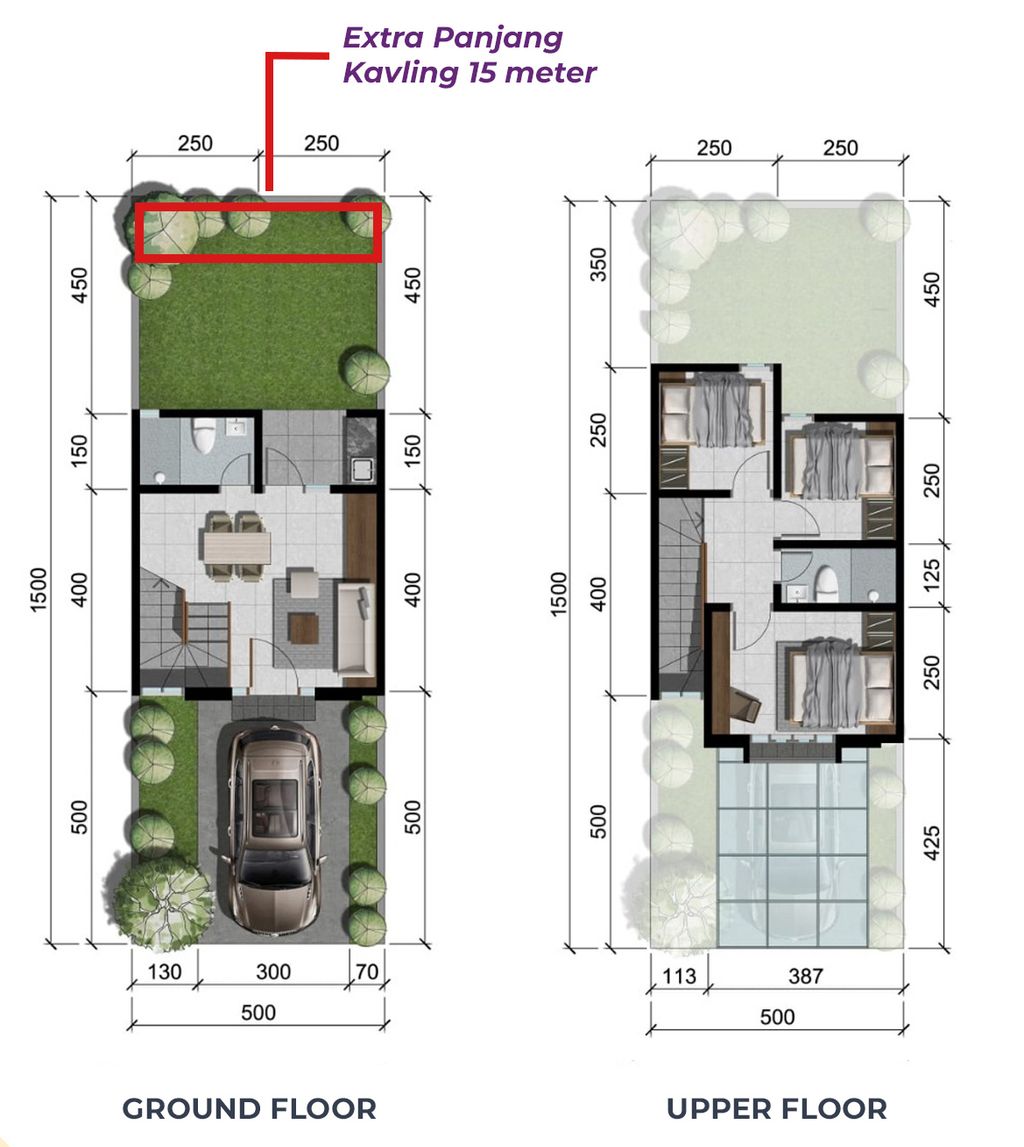 foto denah rumah tipe CYRUS + perumahan CitraLand Driyorejo CBD