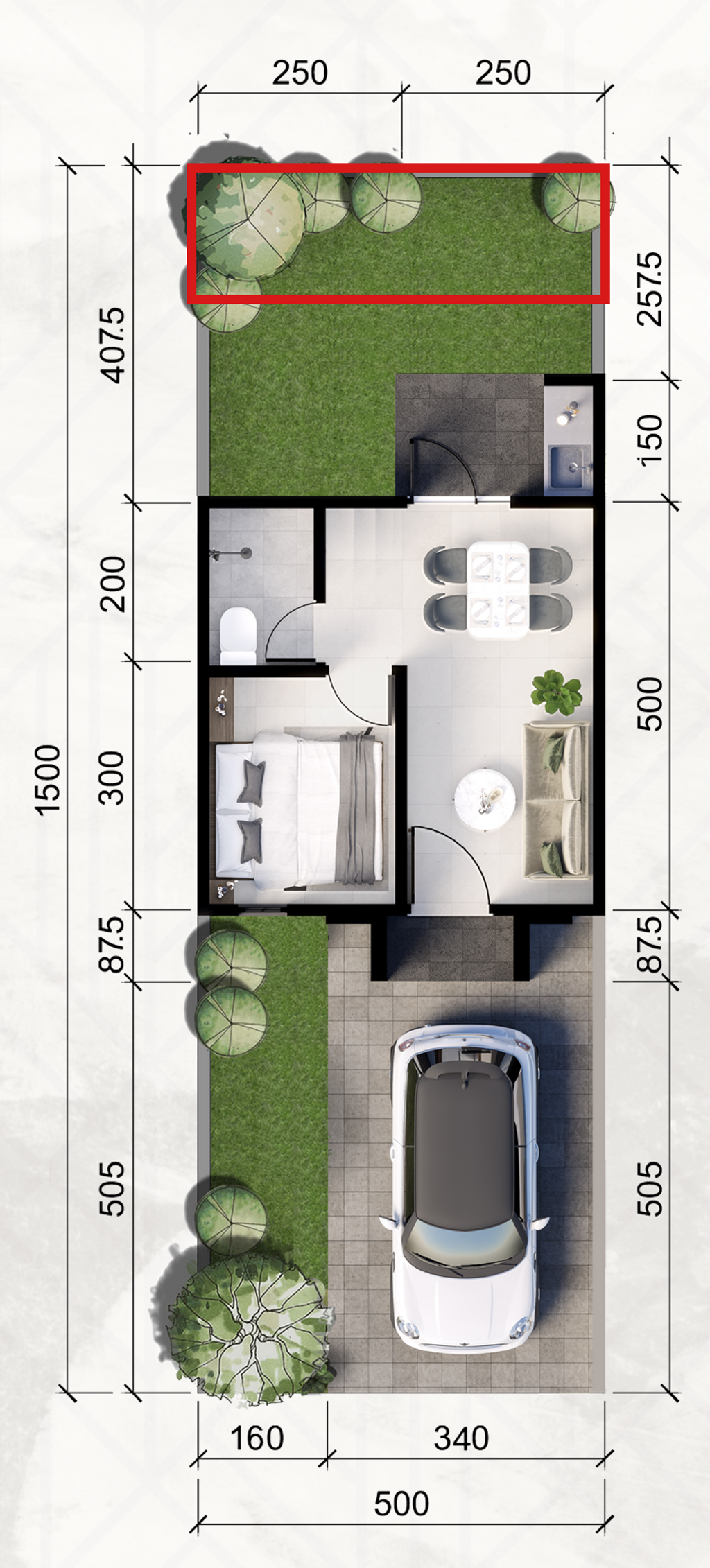 foto denah rumah tipe CHARLENE + perumahan CitraLand Driyorejo CBD