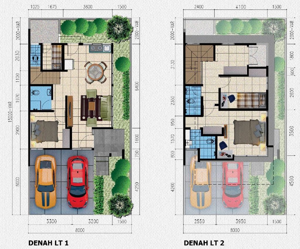 foto denah rumah tipe 110/136 perumahan Jakarta Garden City Mahakam