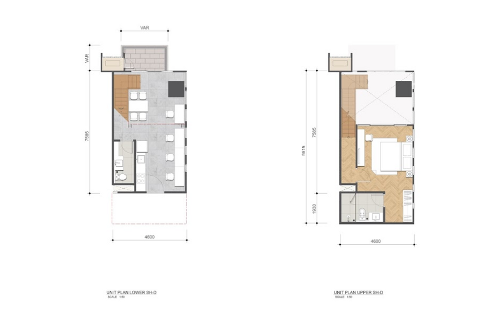 foto denah rumah tipe SOHO SH.D - 1 BR perumahan APARTEMEN TECH HUB (UPPERWEST) - BSD CITY