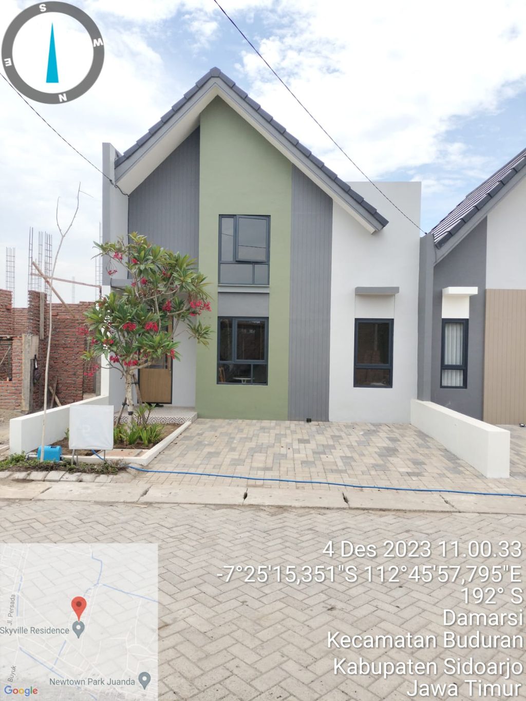 foto tampak rumah tipe DIXIE perumahan SKYVILLE RESIDENCE