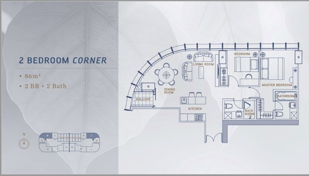 foto denah rumah tipe 2 Bedroom Corner perumahan SQ RES