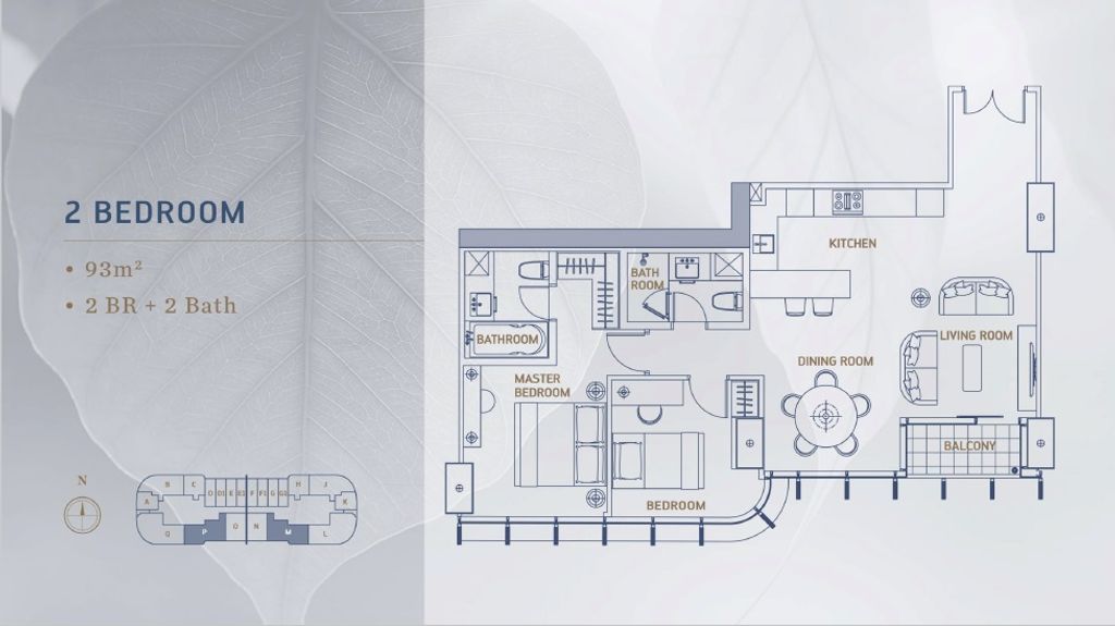foto denah rumah tipe 2 Bedroom Middle perumahan SQ RES