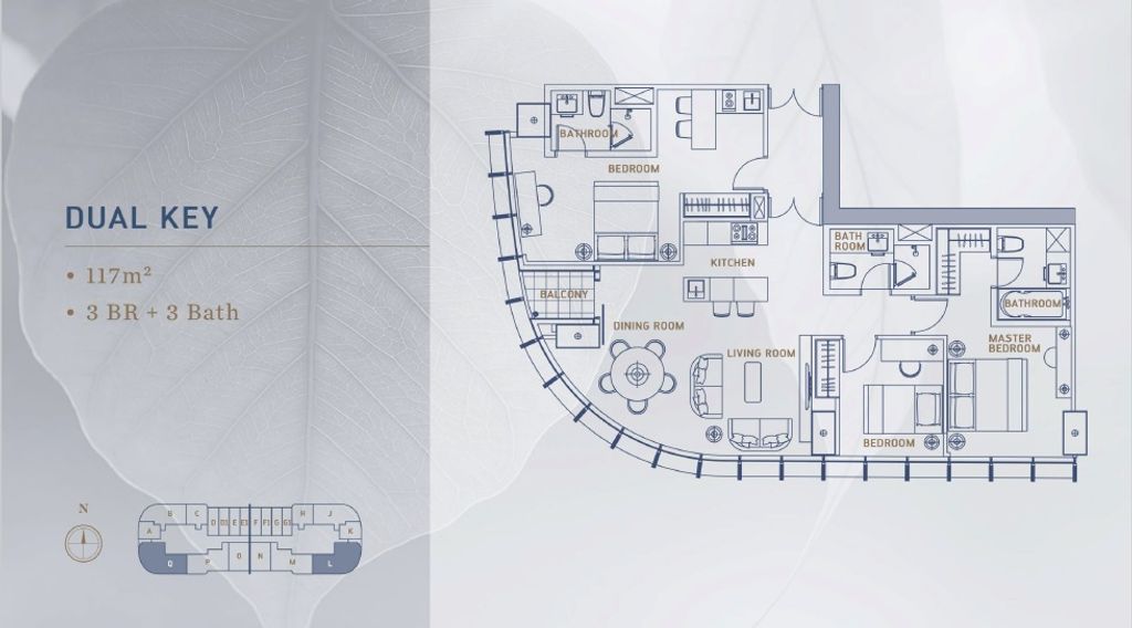 foto denah rumah tipe Dual-Key / 3 Bedroom perumahan SQ RES