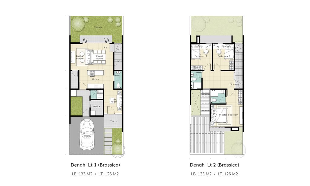 foto denah rumah tipe Brassica perumahan THE SPRING RESIDENCE