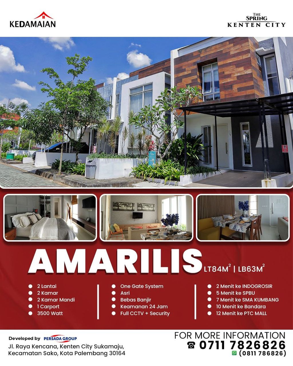 foto tampak rumah tipe Amarilis perumahan THE SPRING RESIDENCE