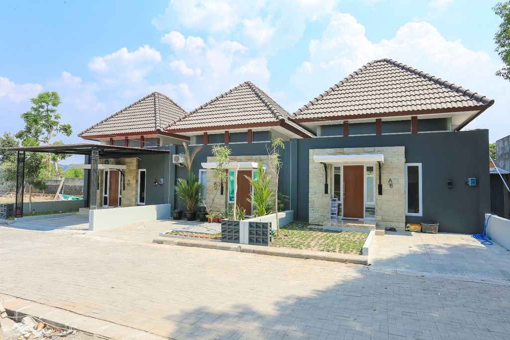 foto tampak rumah tipe 36 perumahan Grha Harmoni Tamanmartani