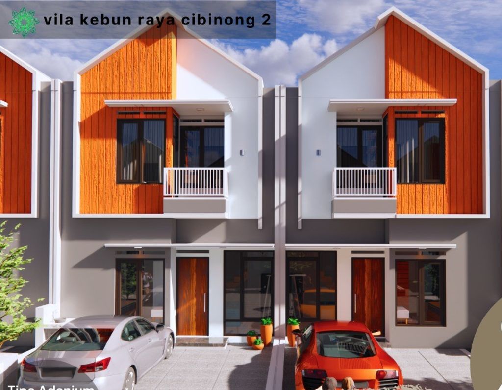 foto tampak rumah tipe 54 perumahan VILA KEBUN RAYA CIBINONG 2
