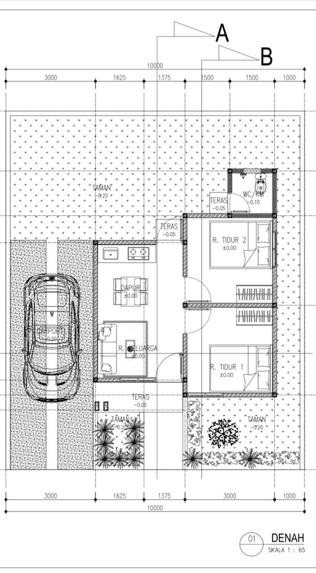 foto denah rumah tipe RSH 36 perumahan ADAM SINDAI RESIDENCE