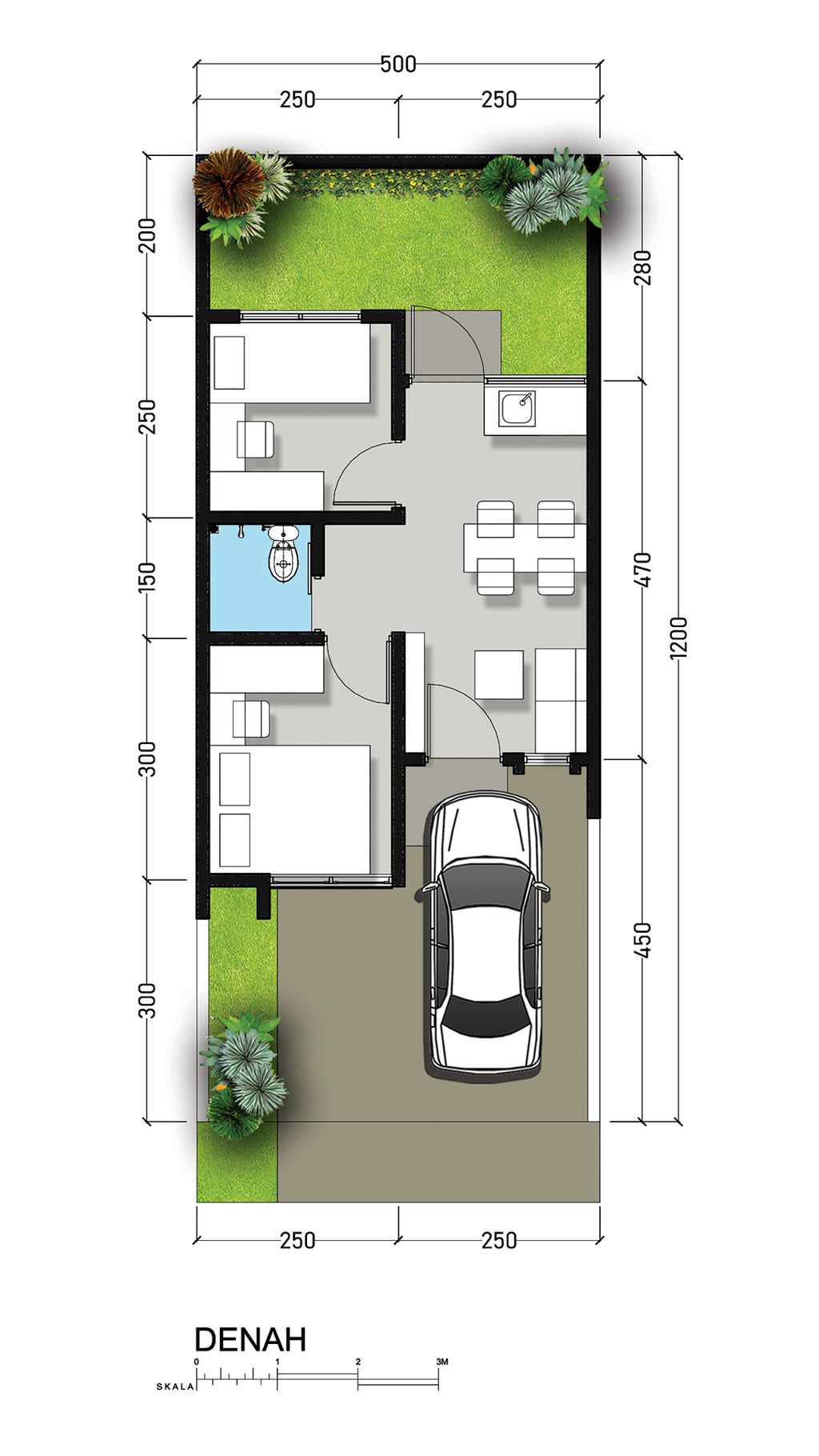 foto denah rumah tipe 31/60 Aster perumahan AMARA VILLAGE