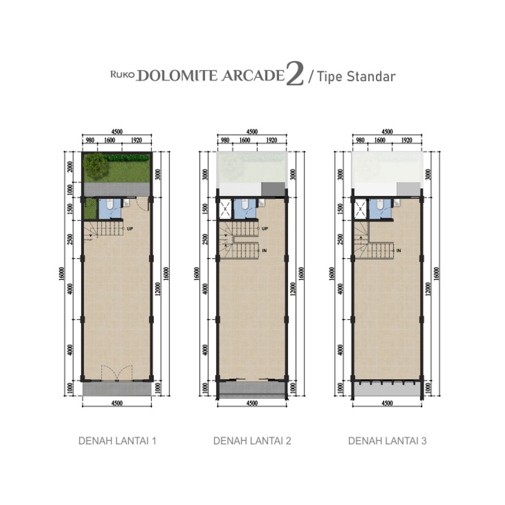 foto denah rumah tipe Rukan D7 164 / 72 perumahan Duta Indah Residence - Rukan Emerald