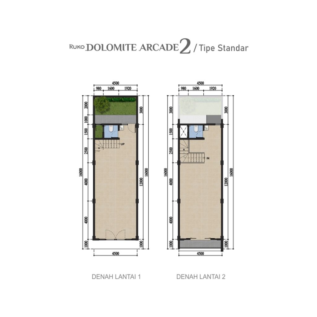 foto denah rumah tipe Rukan D7 112 / 72 perumahan Duta Indah Residence - Rukan Emerald