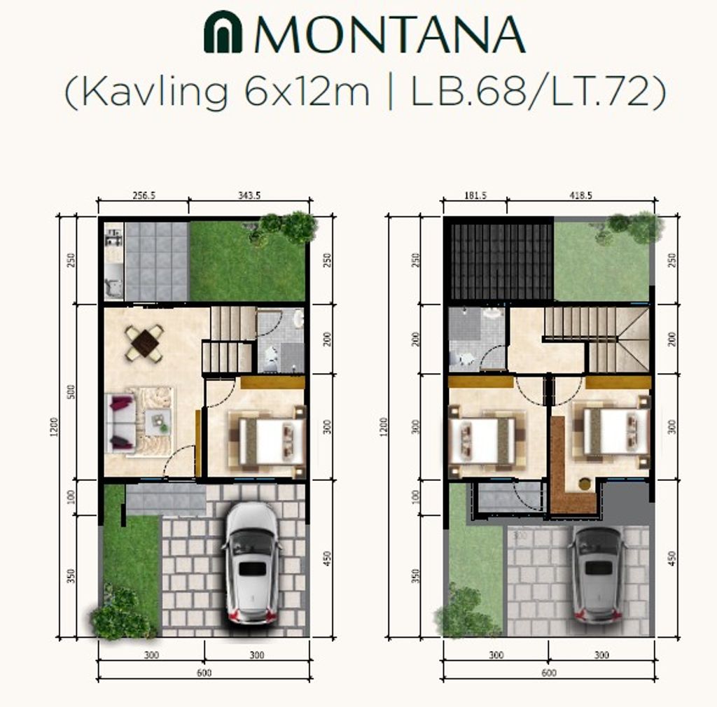 foto denah rumah tipe LEBAR 6 MONTANA 1 perumahan Citra Land Cibubur
