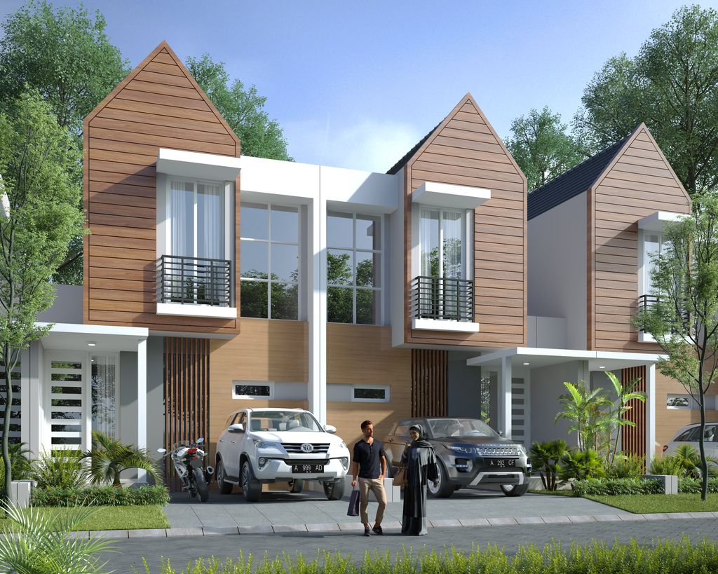 foto tampak rumah tipe Alena perumahan GRAND ARFA WULANDIRA