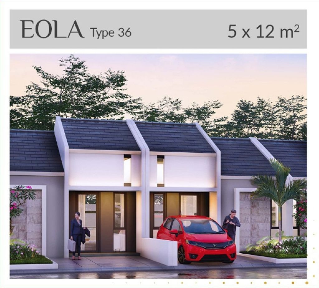 foto tampak rumah tipe EOLA perumahan GOLDEN EAST KEBOMAS III