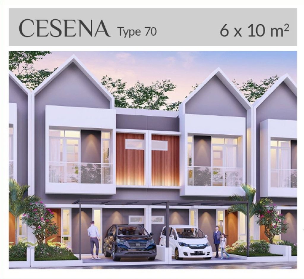 foto tampak rumah tipe CESENA perumahan GOLDEN EAST KEBOMAS III