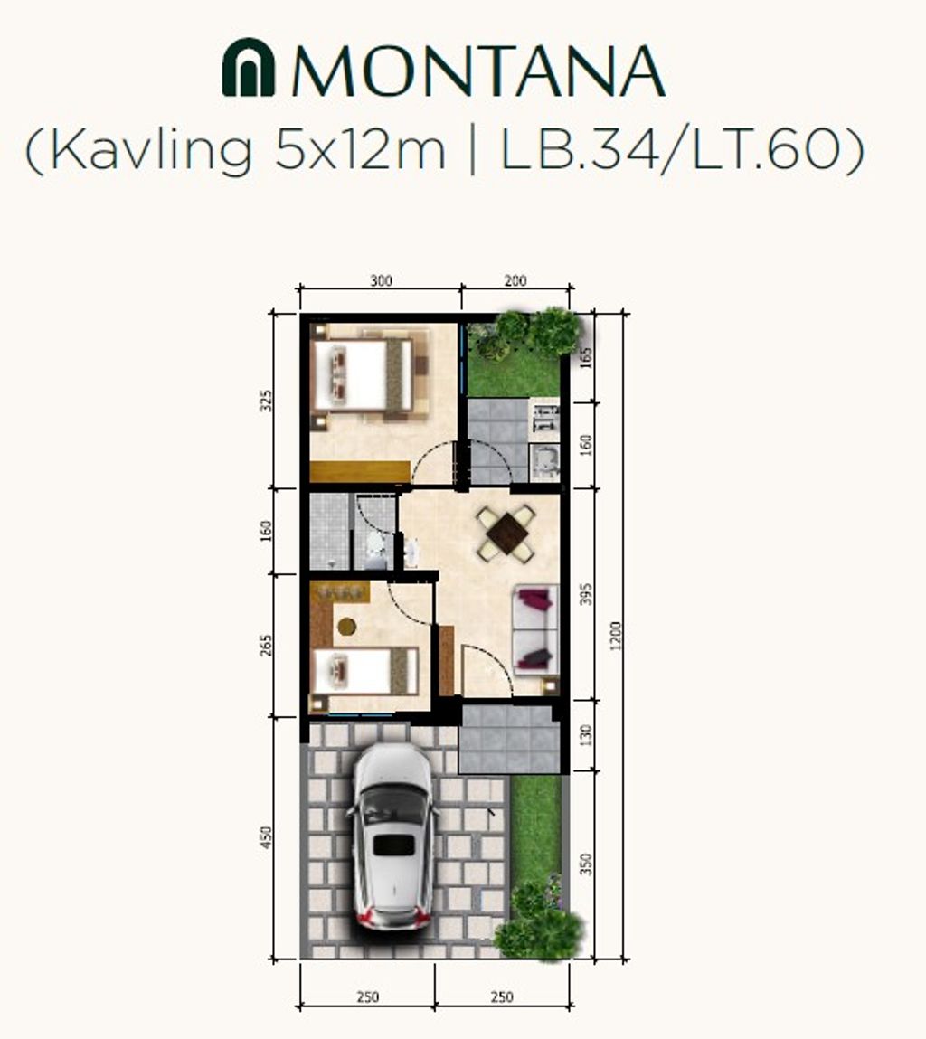 foto denah rumah tipe LEBAR 5 MONTANA 5A perumahan Citra Land Cibubur