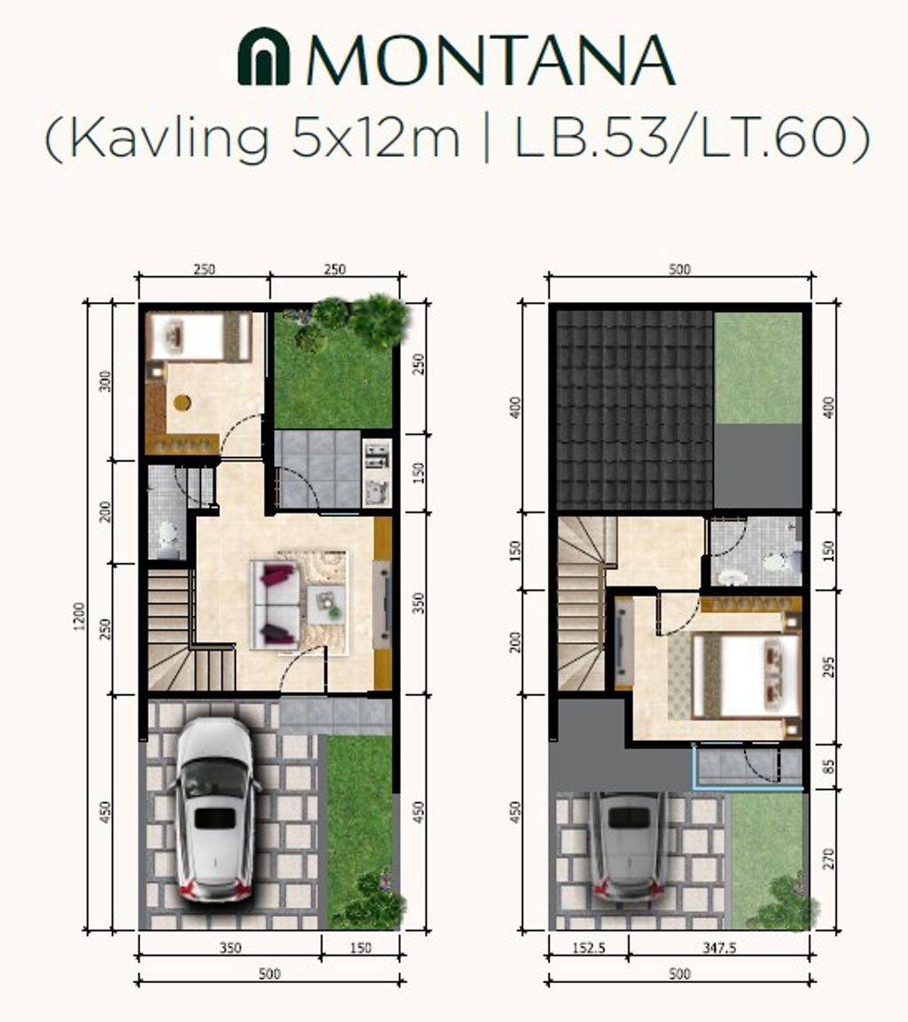 foto denah rumah tipe LEBAR 5 MONTANA 5B perumahan Citra Land Cibubur