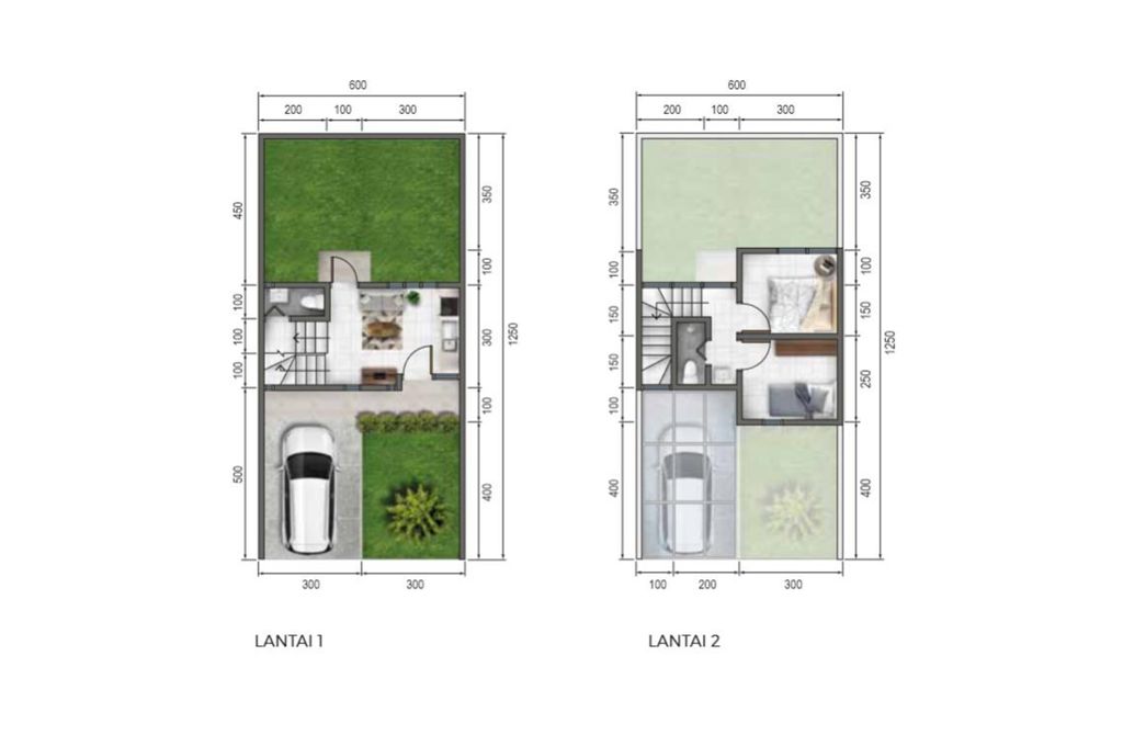 foto denah rumah tipe FLINT perumahan TERRANIA LIVING