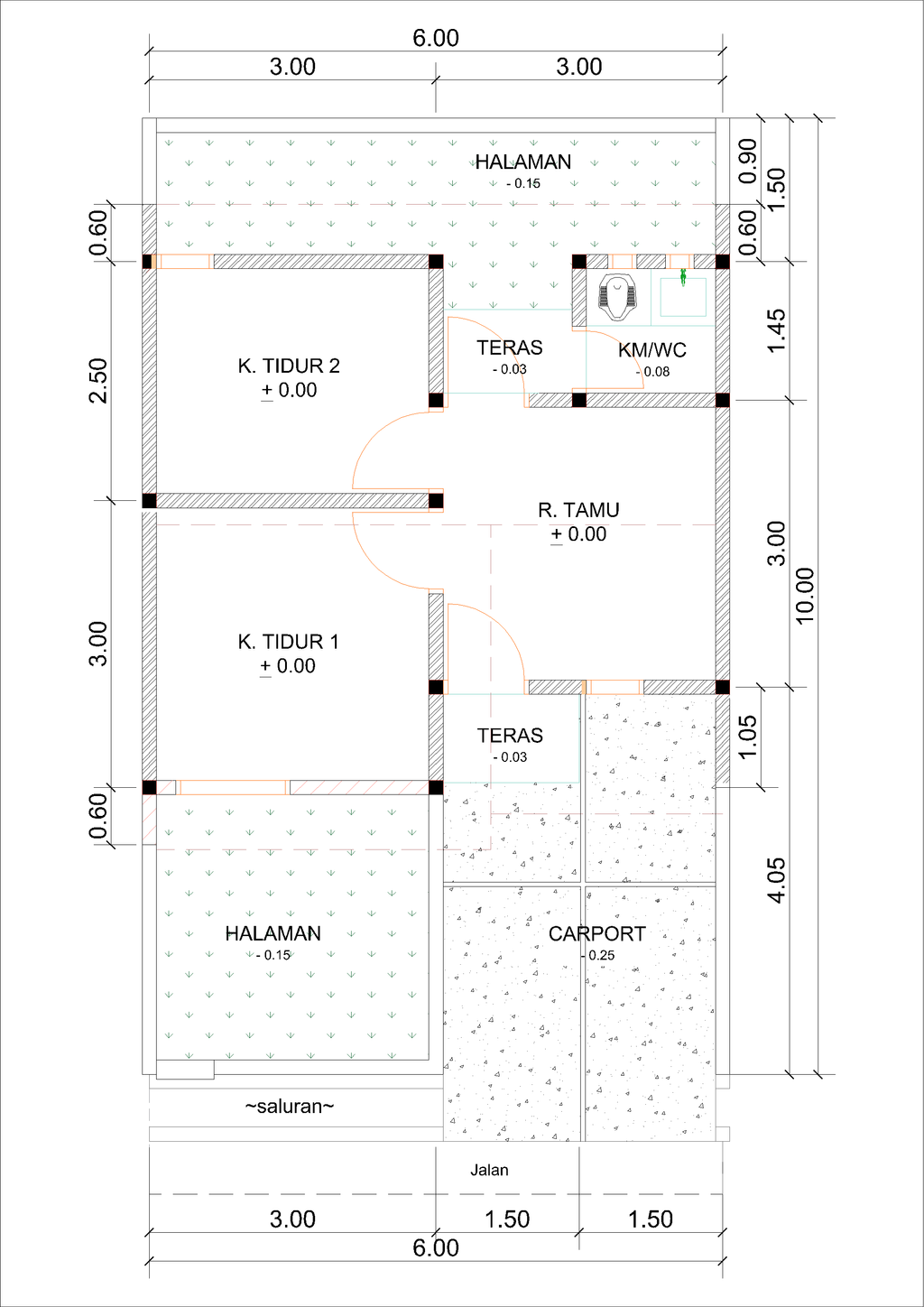 foto denah rumah tipe C17-7 (2023) perumahan Kepuren Residence (Kepuren)
