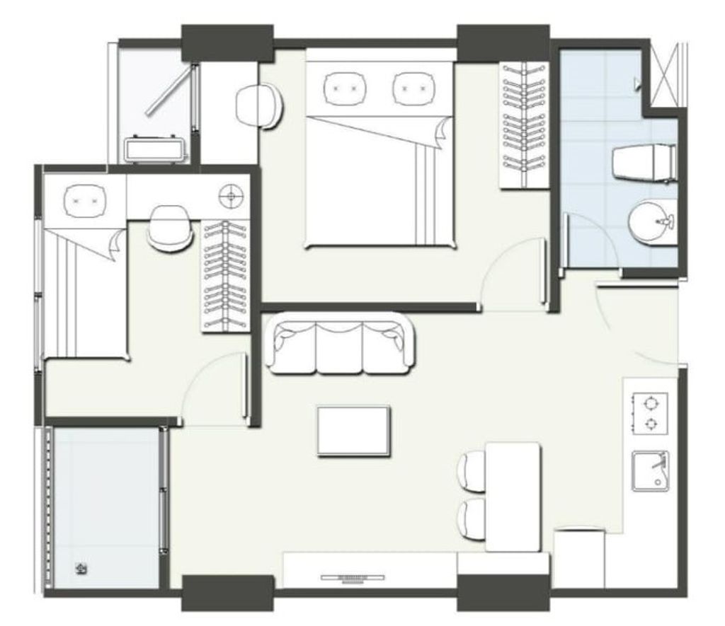 foto denah rumah tipe 2BR-A perumahan KEBAYORAN APARTMENT