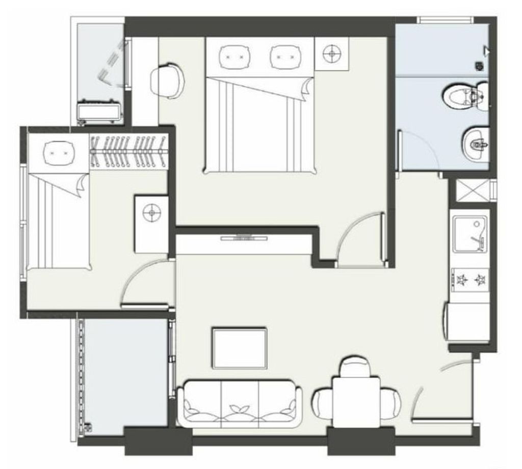 foto denah rumah tipe 2BR-C perumahan KEBAYORAN APARTMENT