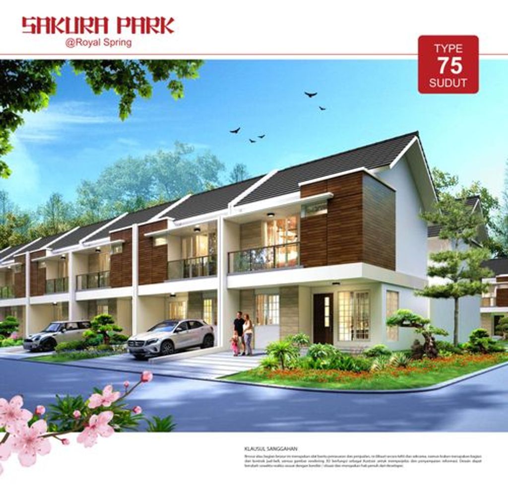 foto tampak rumah tipe HOOK 75 perumahan ROYAL SPRING - SAKURA