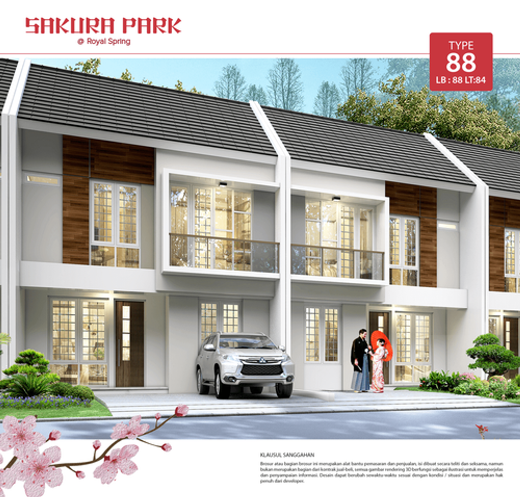 foto tampak rumah tipe 88/84 perumahan ROYAL SPRING - SAKURA