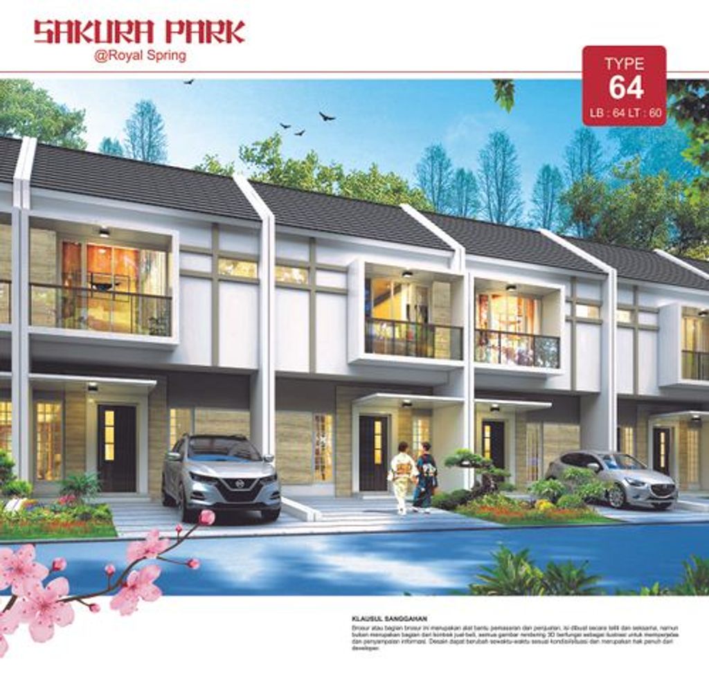 foto tampak rumah tipe 64 perumahan ROYAL SPRING - SAKURA