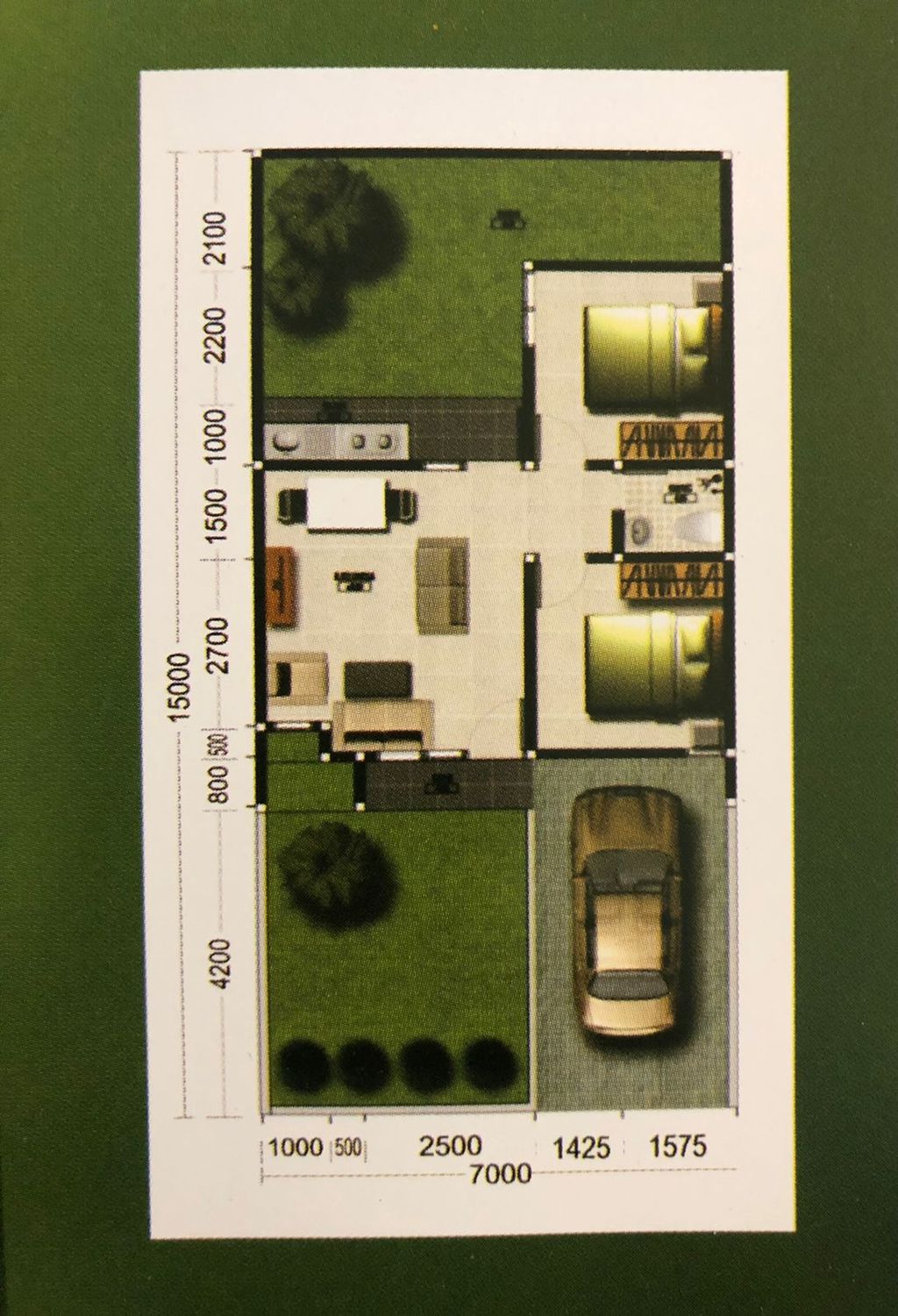 foto denah rumah tipe 48 perumahan Green Kemiling Residence