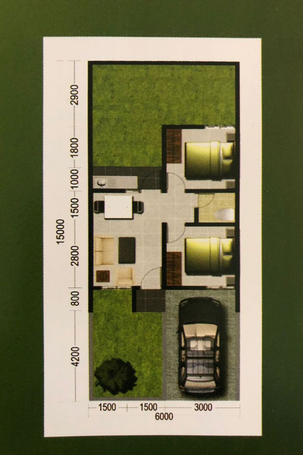 foto denah rumah tipe 38 perumahan Green Kemiling Residence